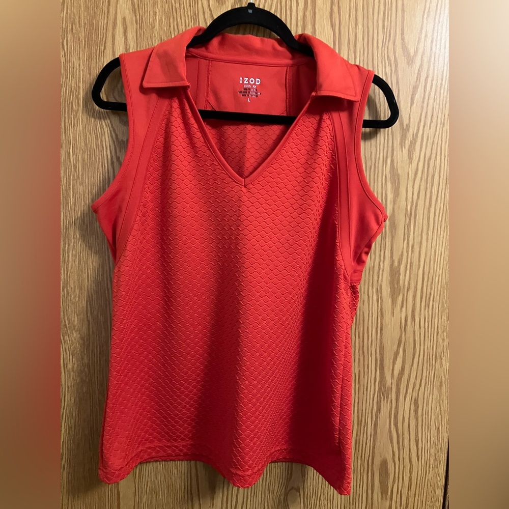 IZOD Women's Vibrant Red Textured Tank Top Women’s‎ Large